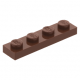 LEGO lapos elem 1x4, vörösesbarna (3710)